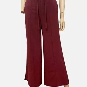 Elegant Burgundy Wide-Leg Pants
